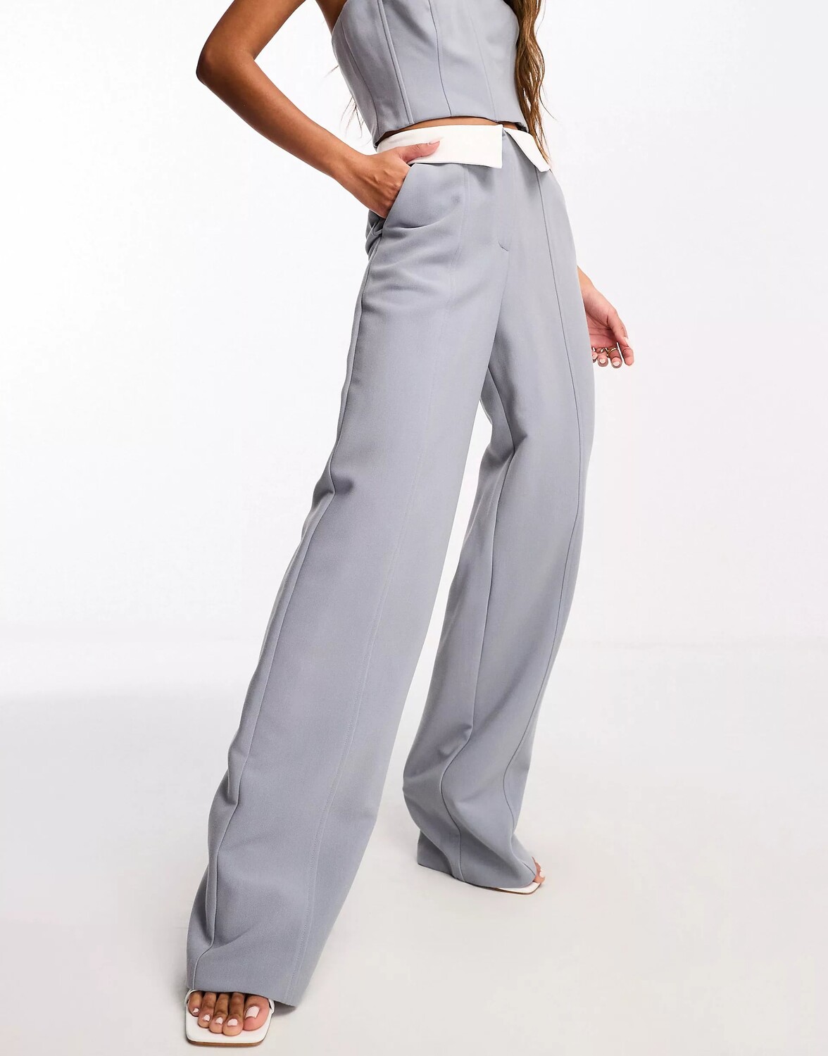 

Брюки 4th & Reckless Tailored Folded Waist, голубой