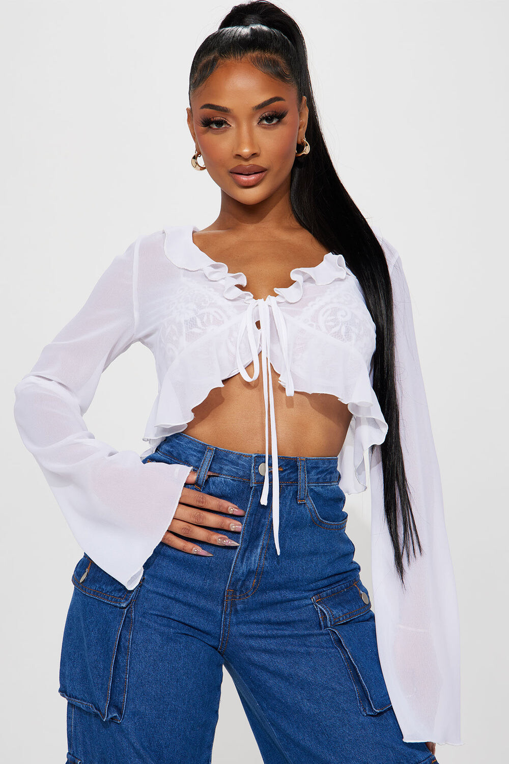 

Блузка Fashion Nova ZDCHT122302, белый
