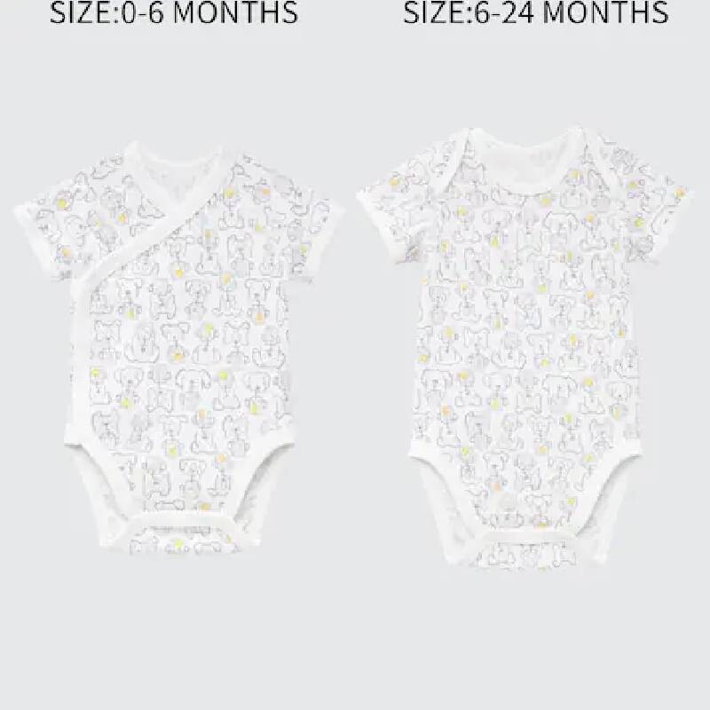 

Боди для новорожденных Uniqlo Newborn Joy Of Print Short Sleeved, белый