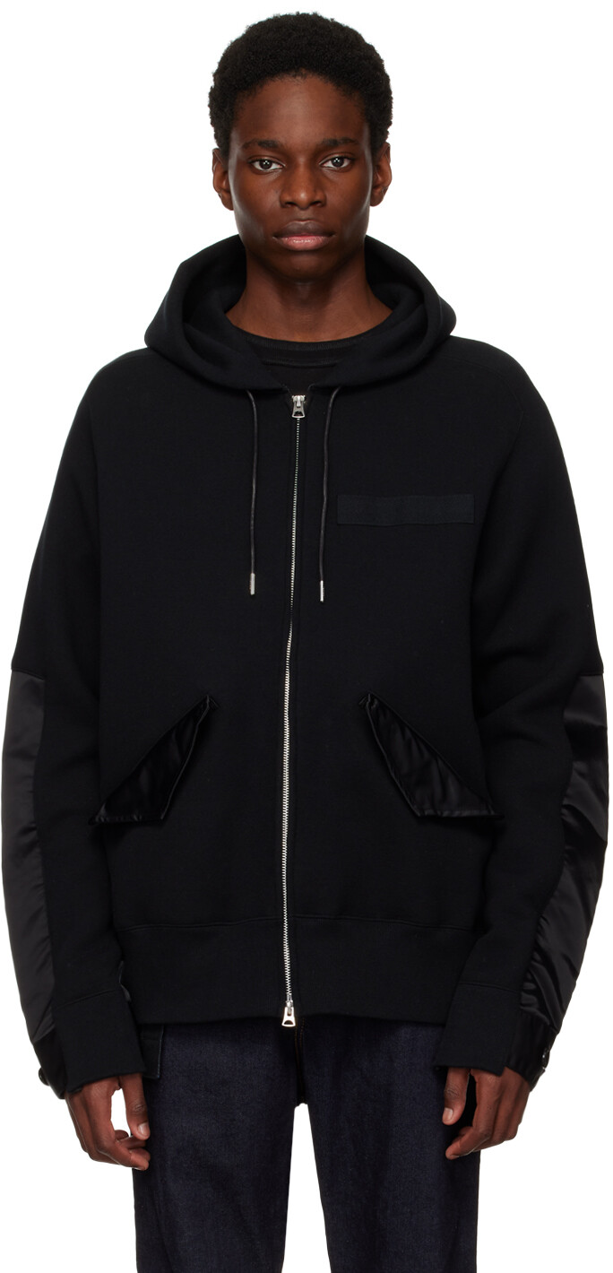 

Худи из губки черного цвета sacai