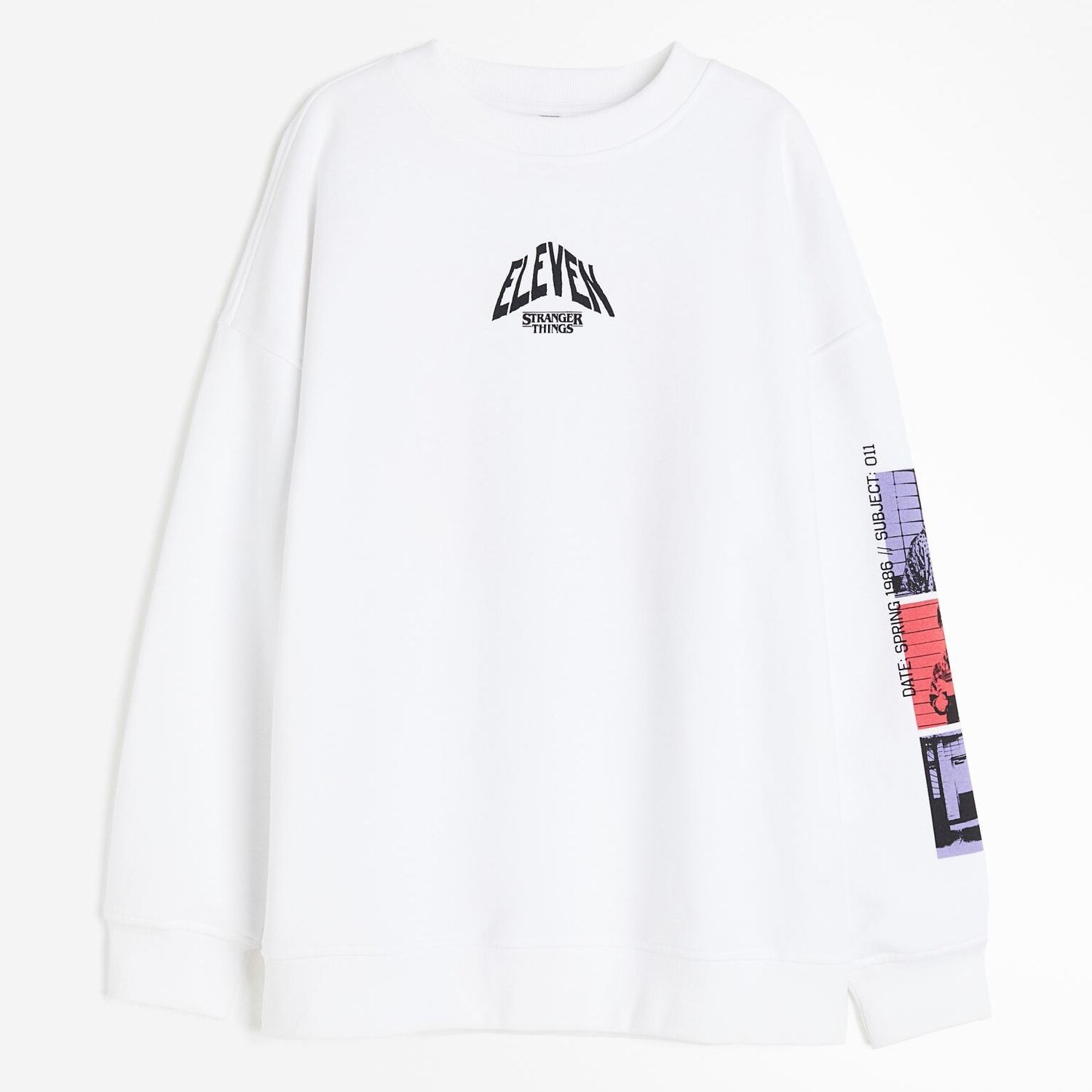 

Свитшот H&M Stranger Things Oversized Printed, белый