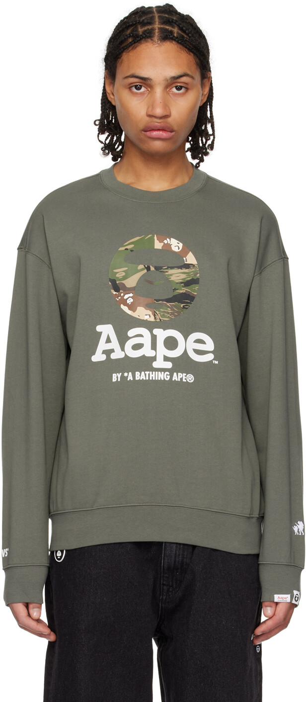 

Зеленая толстовка с принтом AAPE by A Bathing Ape