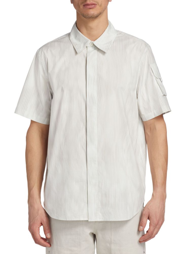 Полосатая рубашка-карго с коротким рукавом Helmut Lang, белый