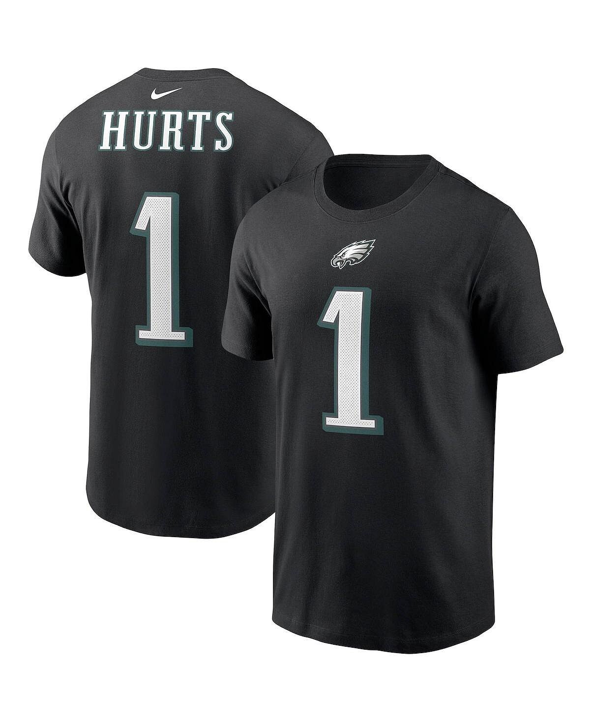 

Мужская футболка jalen hurts black philadelphia eagles с именем и номером игрока Nike, черный