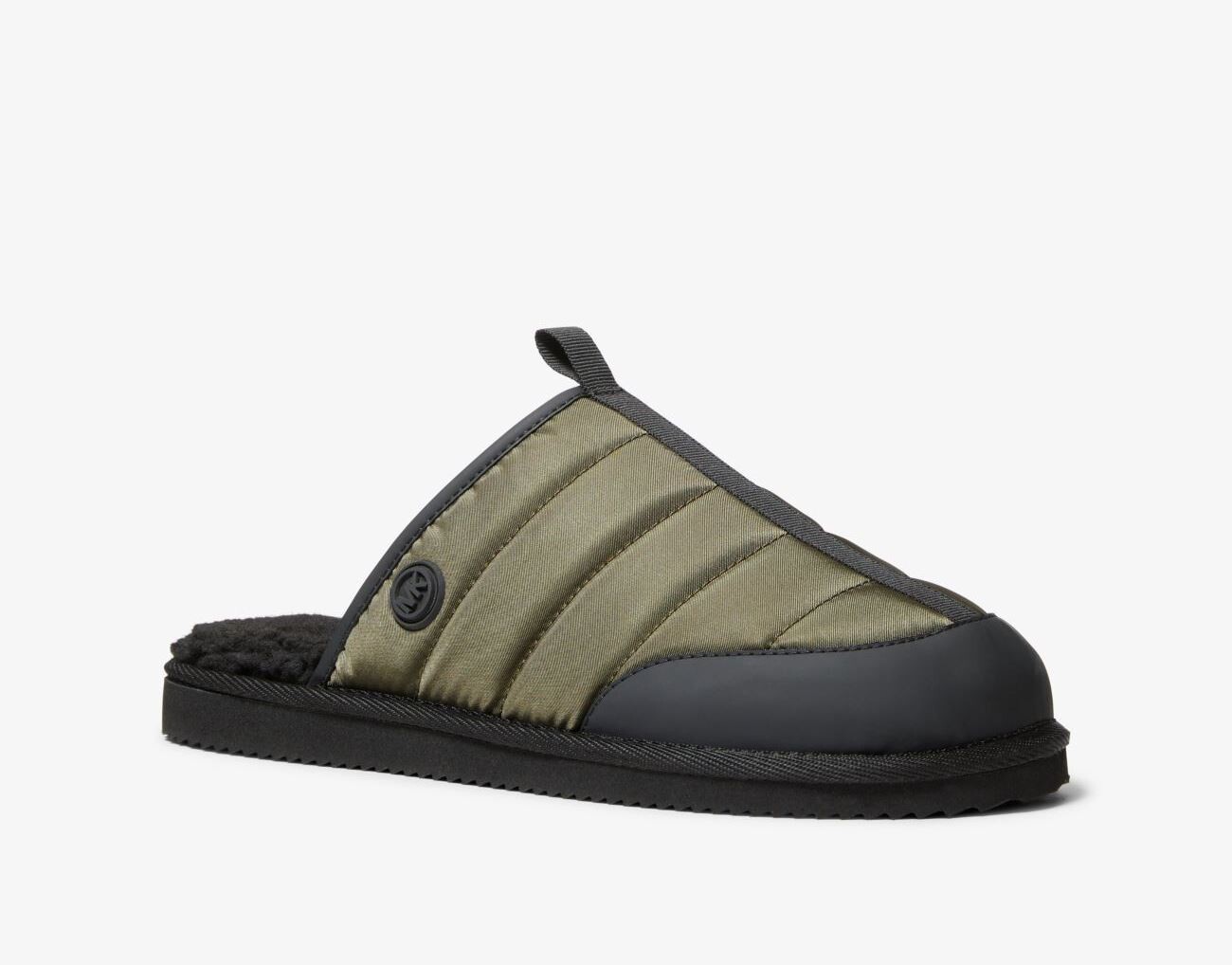 

Домашние тапочки Michael Kors Anders Quilted Nylon, хаки/черный