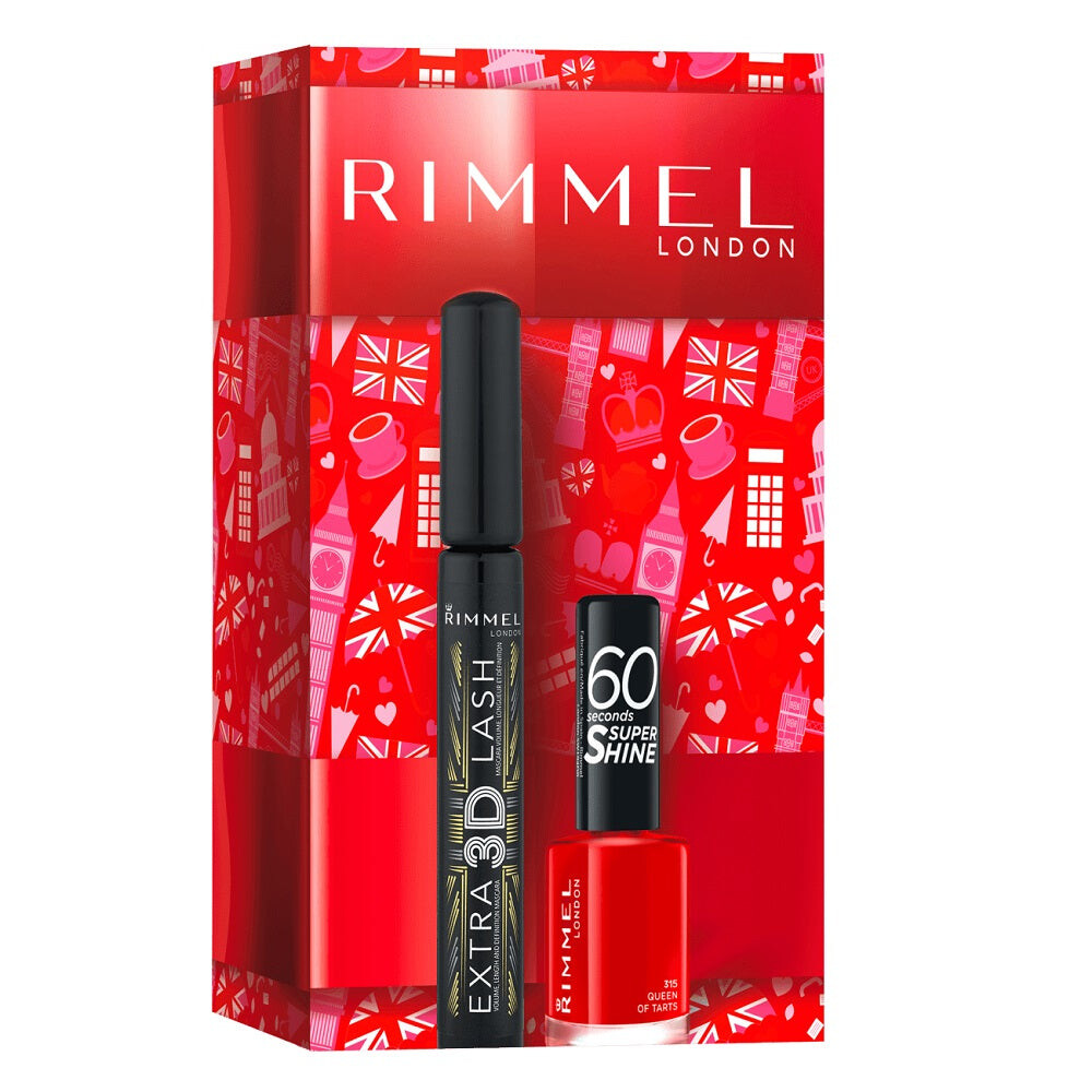 

Rimmel Набор Удлиняющая тушь для ресниц Extra 3D 8 г + лак для ногтей 60S Super Shine 315 12 мл