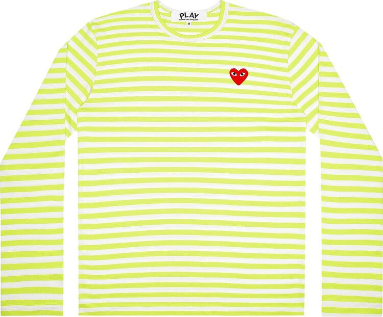 Кофта Comme des Garçons PLAY Pastelle Striped Long-Sleeve 'Green', зеленый - фото