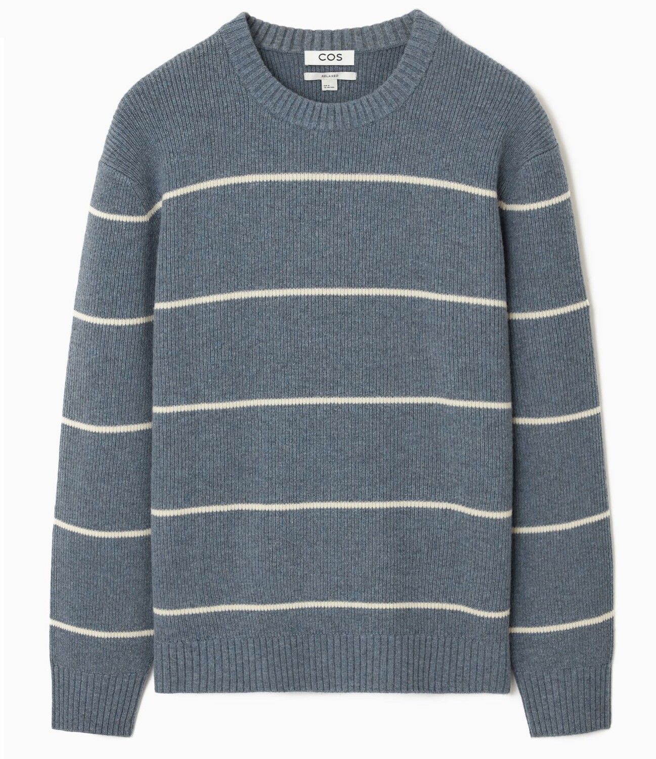 

Свитер Cos Wool-yak Mix With Stripes, синий/бежевый