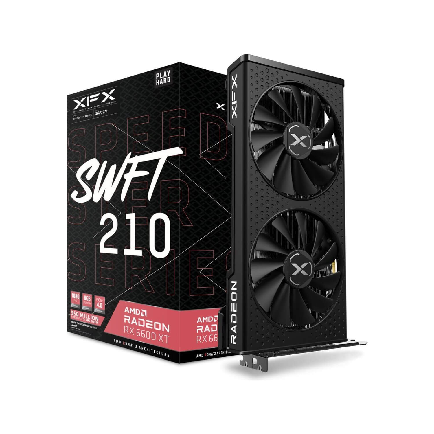 Видеокарта Xfx Speedster Swft 210 AMD Radeon RX6600XT 8GB (RX-66XT8DFDQ) - фото