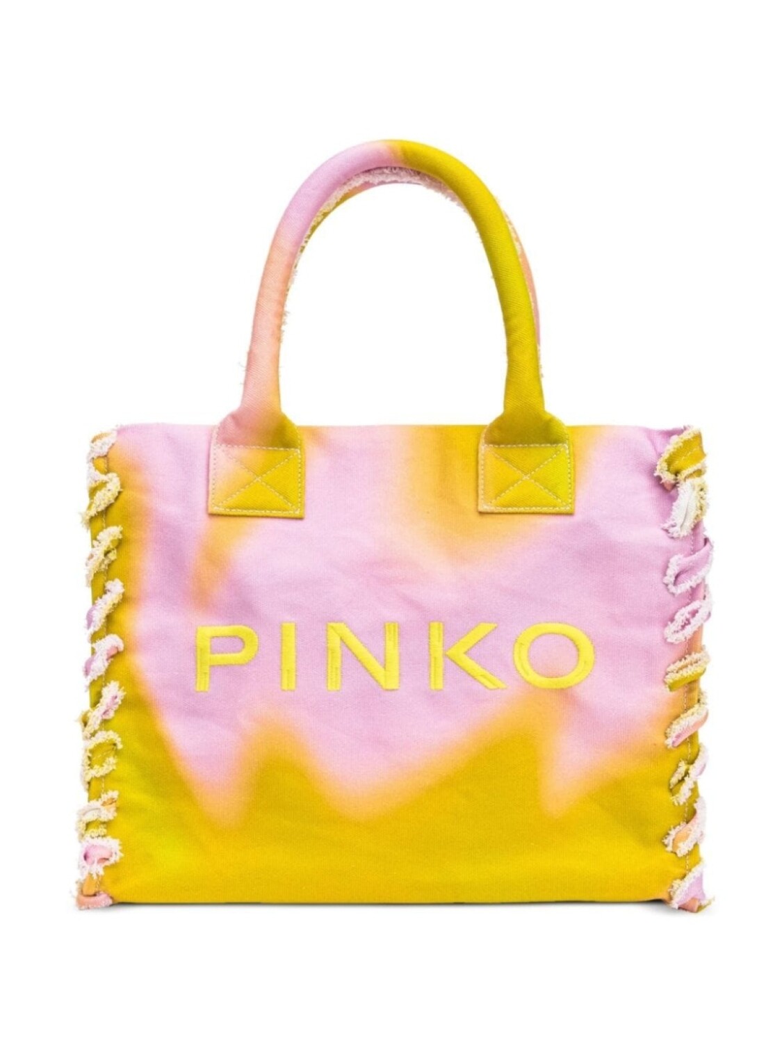 

PINKO пляжная сумка с вышивкой, желтый
