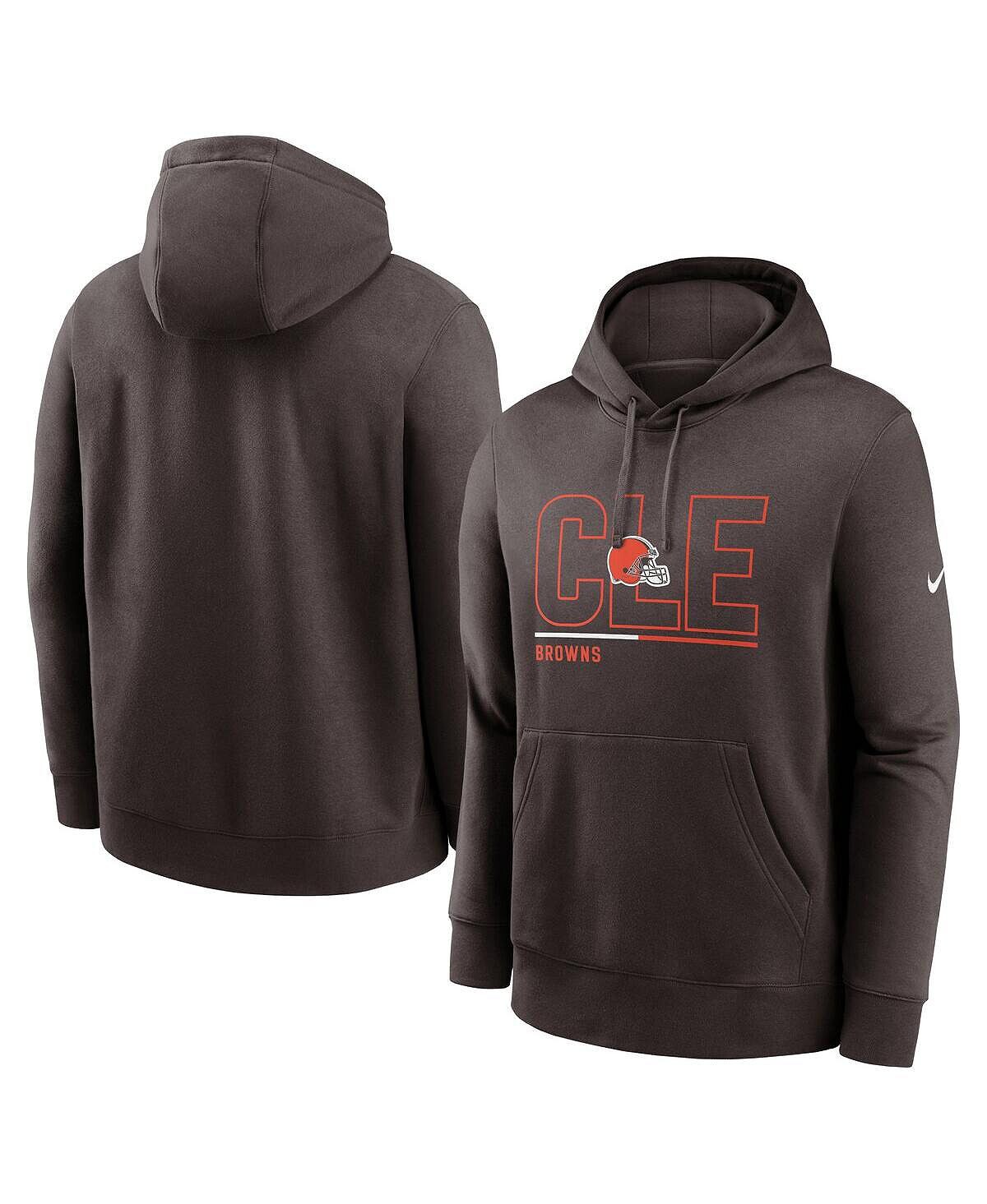 

Мужской коричневый флисовый пуловер с капюшоном Cleveland Browns City Code Club Nike