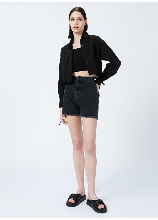 

Женские черные шорты с завышенной талией Black On Black