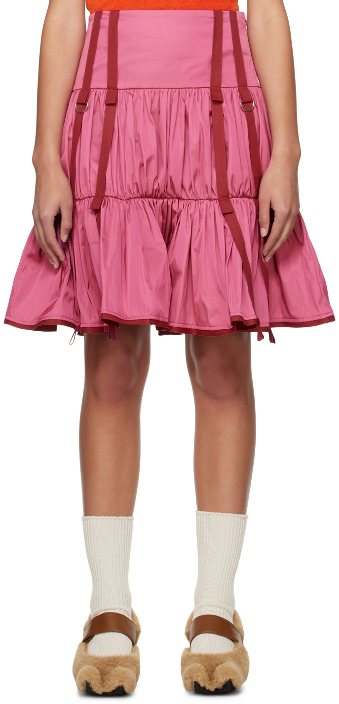 Розовая юбка-миди с шармом Paula Canovas Del Vas