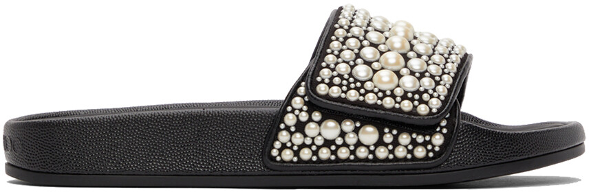 

Черные шлепанцы Fitz для бассейна Jimmy Choo