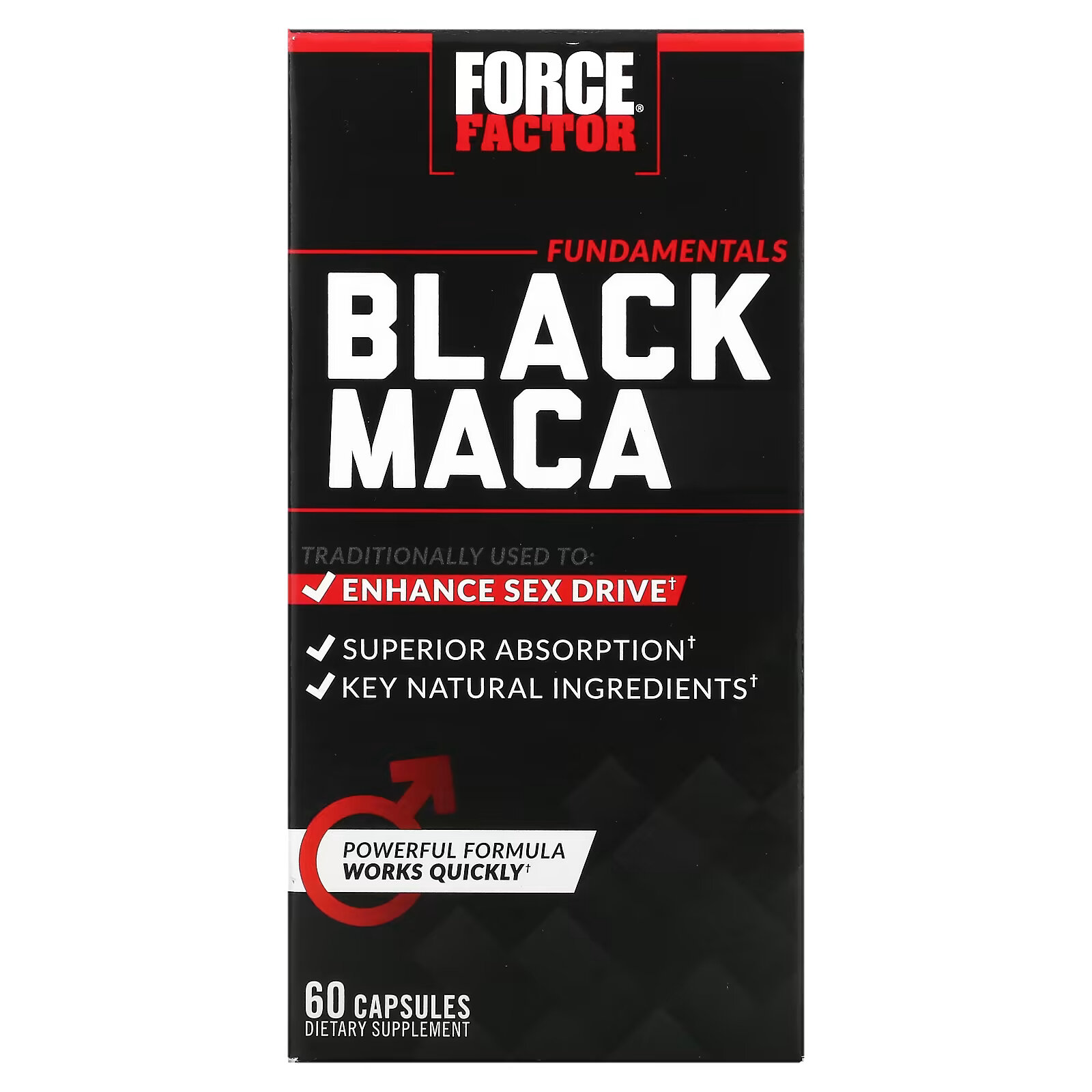 Force Factor, черная мака, 60 капсул force factor forebrain 30 капсул