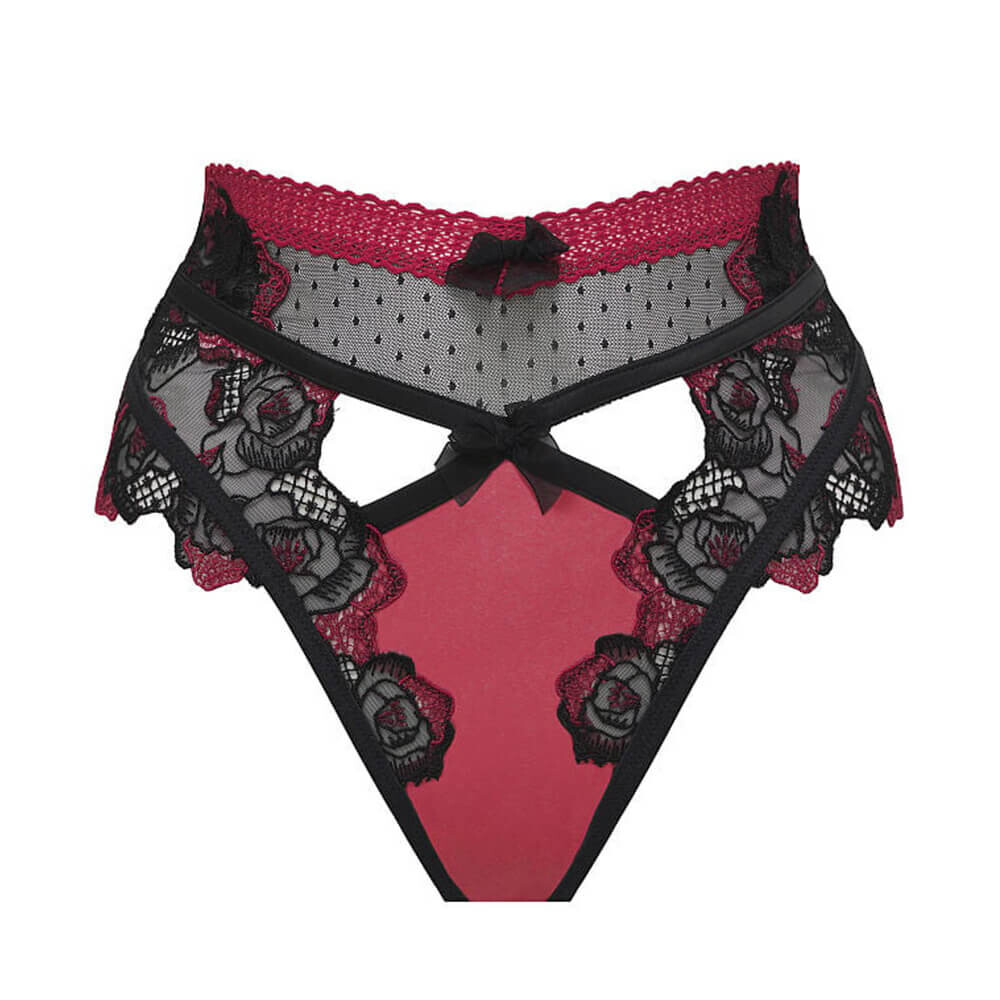 

Трусы Victoria`s Secret For Love & Lemons Ivy High-Waist Cheeky, чёрный/красный