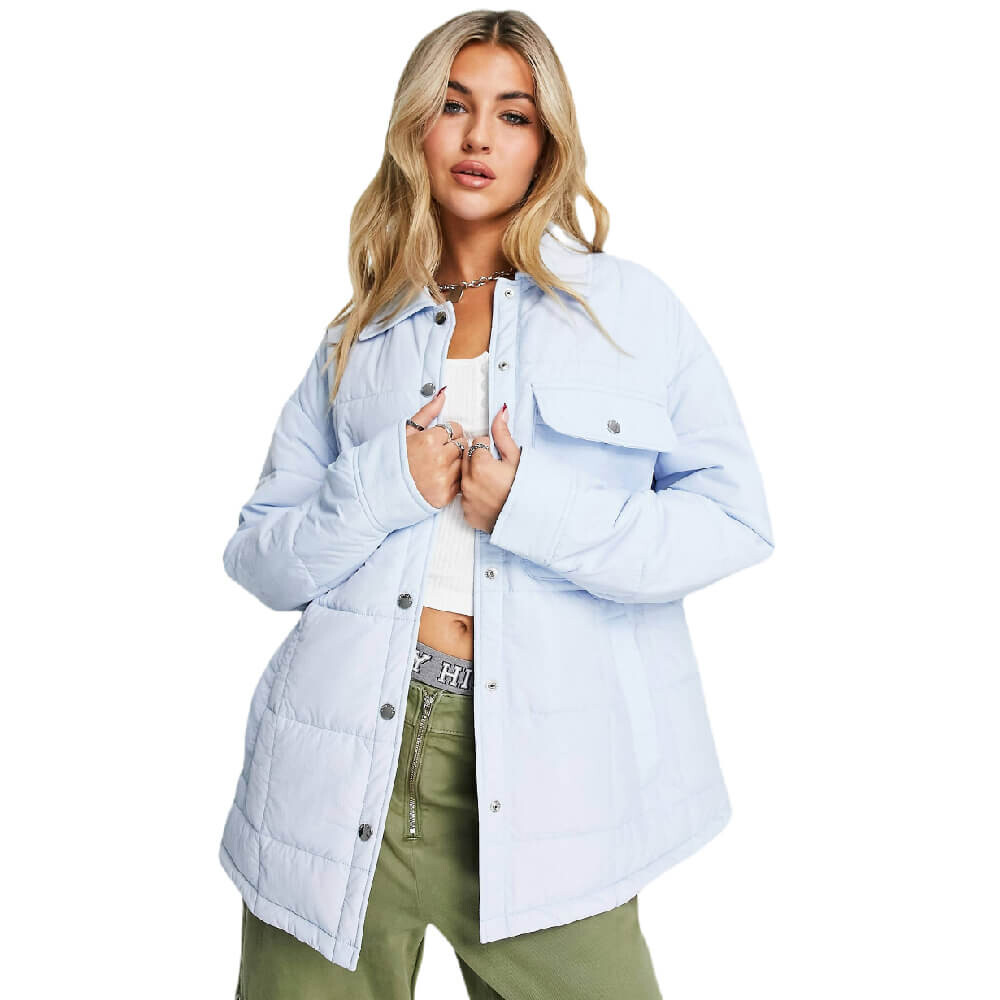 

Куртка-рубашка Tommy Jeans Nylon Flag Logo Padded, светло-голубой
