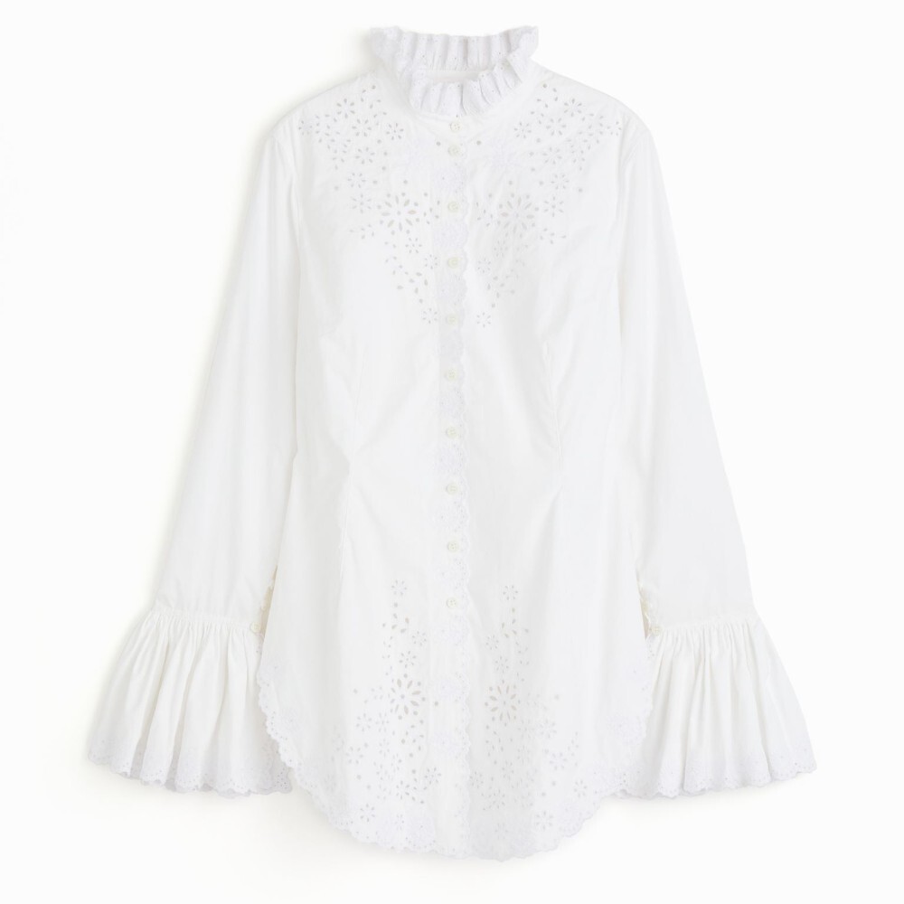

Рубашка H&M х Rabanne Eyelet Embroidered Poplin, белый