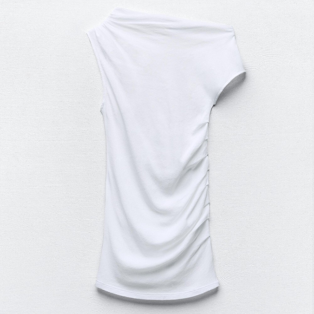 

Футболка Zara Delicate Draped, белый
