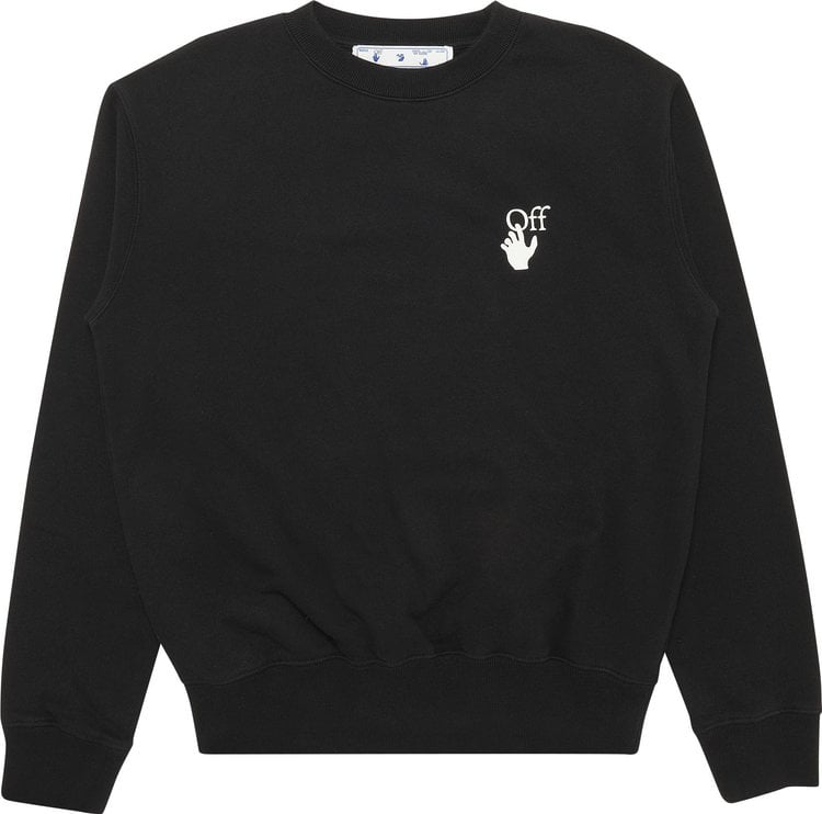 Толстовка Off-White Caravaggio Lute Slim Crewneck 'Black/Multicolor', черный - фото