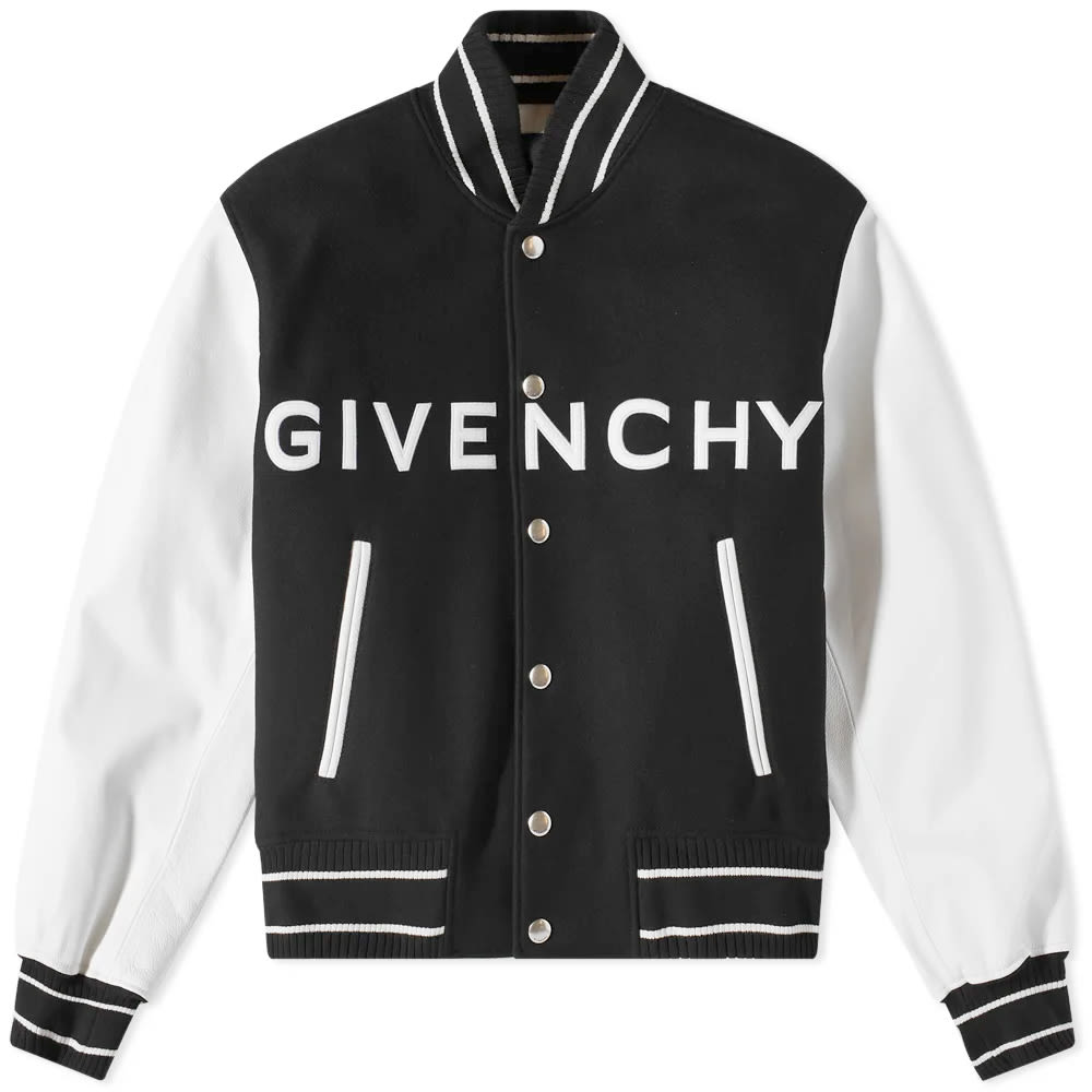 Кожаная университетская куртка с логотипом Givenchy
