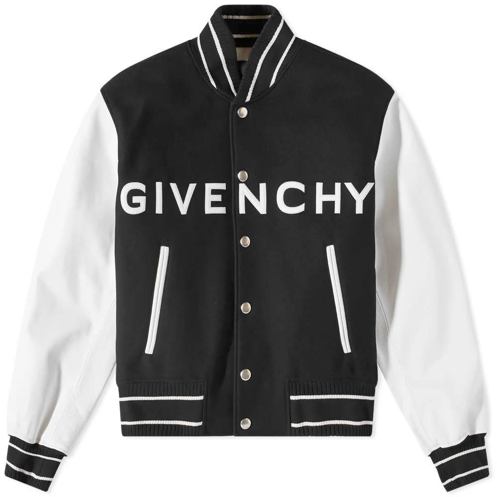 

Кожаная университетская куртка с логотипом Givenchy, Серый