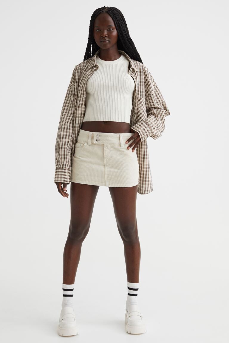 

Мини-юбка H&M, светло-бежевый