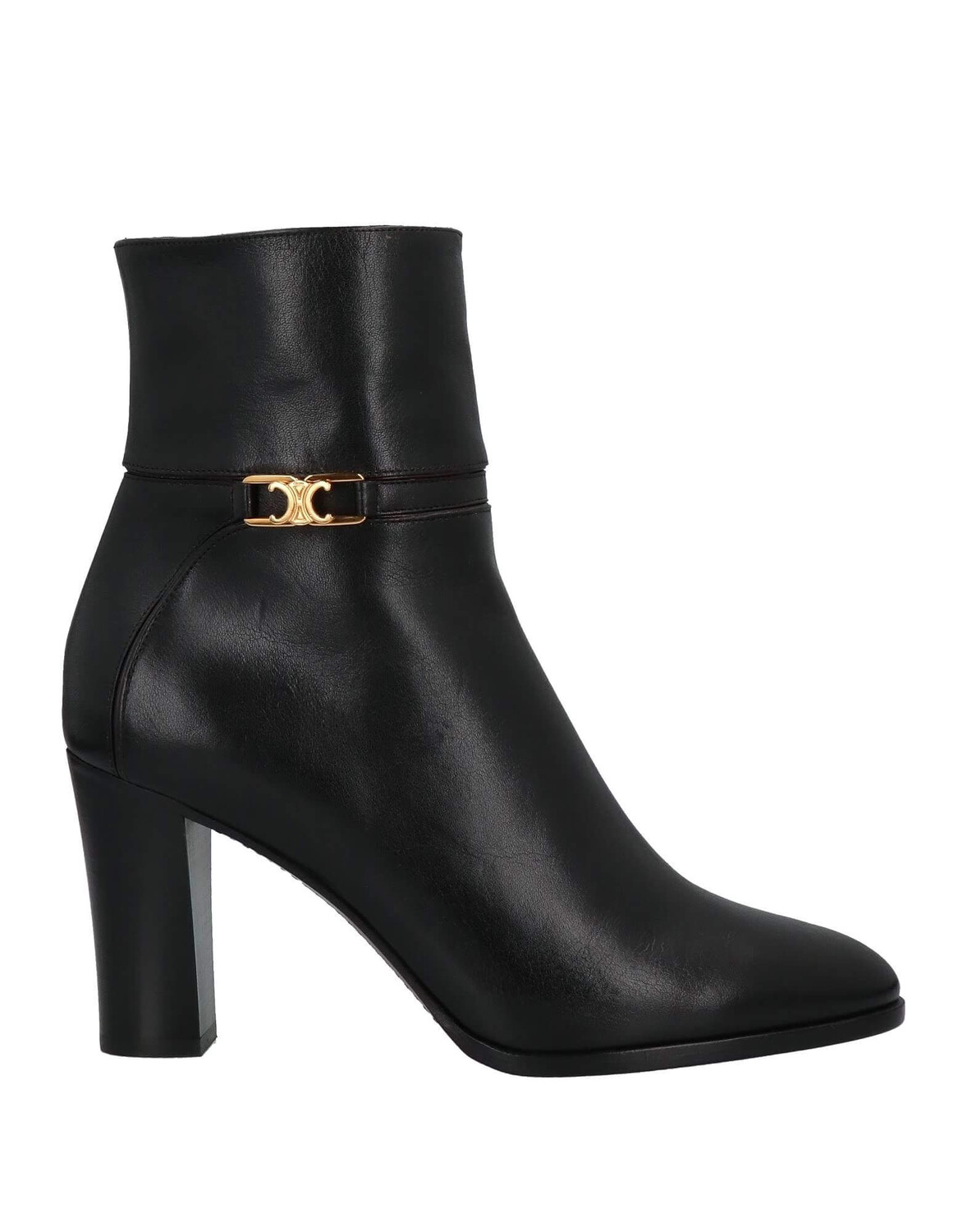 

Кожаные полусапоги на толстом каблуке CELINE, черный