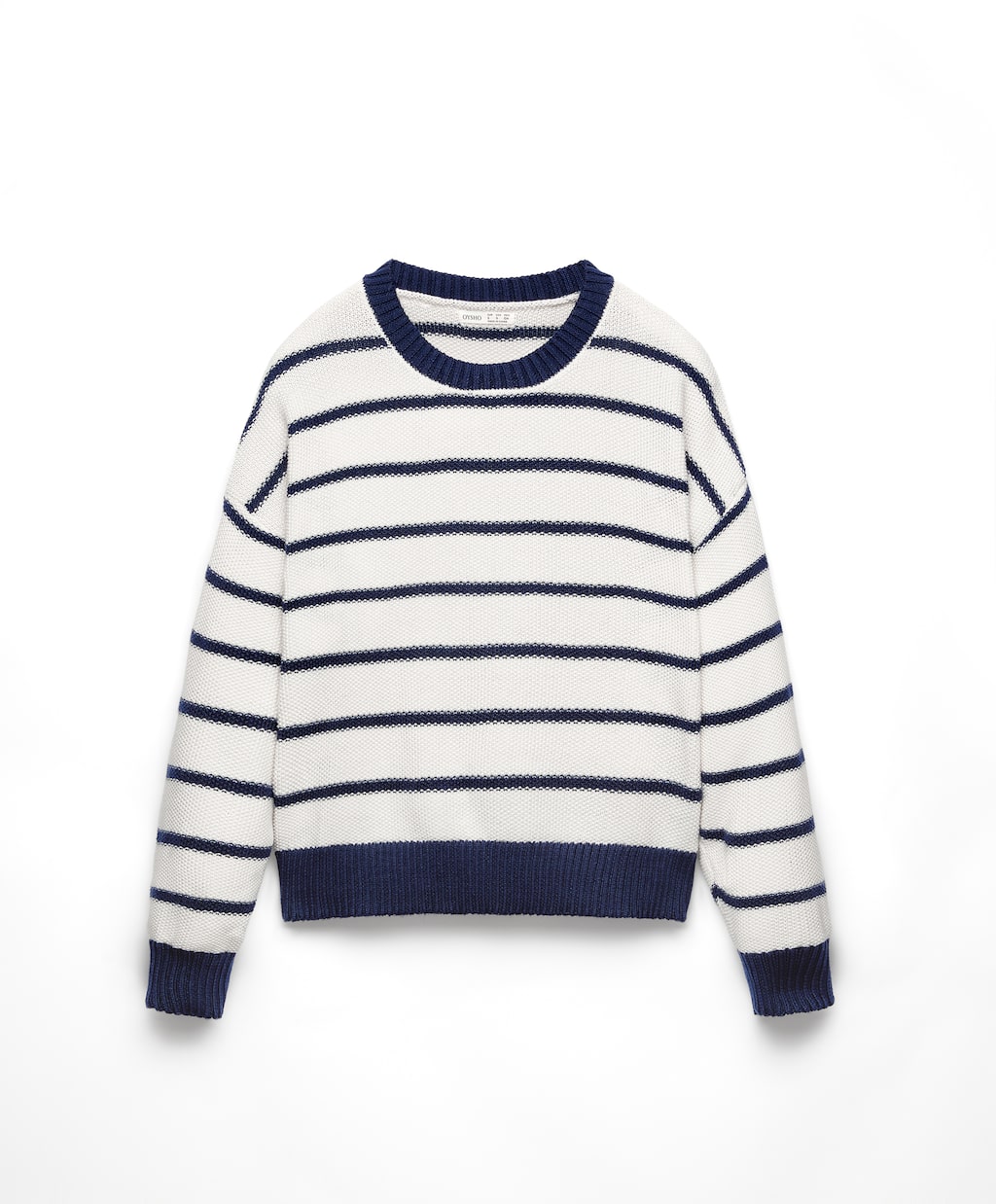 Джемпер Oysho Striped Pearl-knit, белый футболка oysho striped soft knit long sleeved серо зеленый