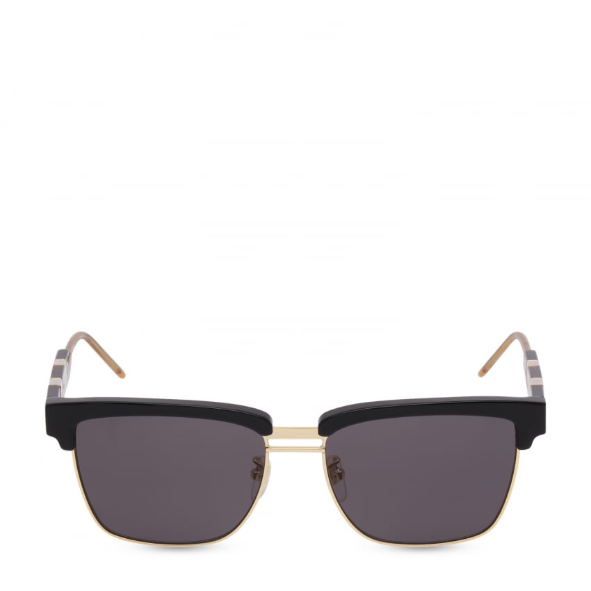 Солнечные очки GUCCI Square metal and acetate sunglasses, черный