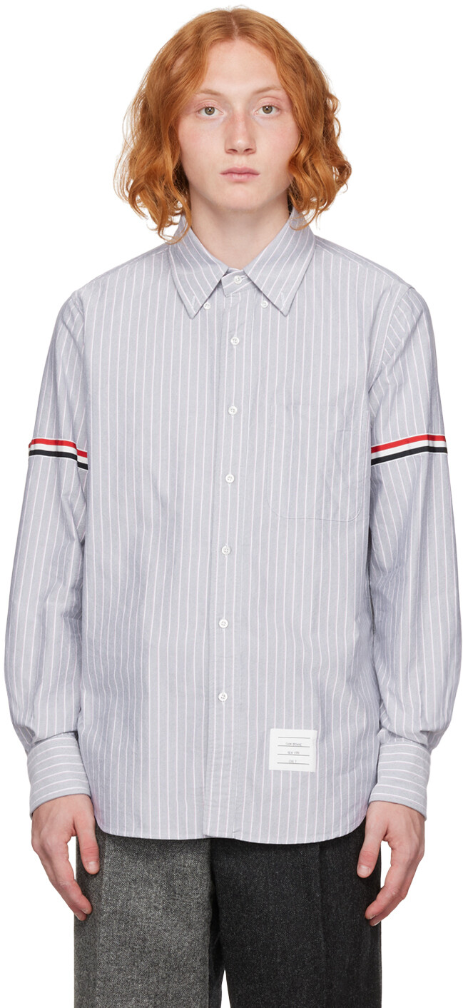 

Серая рубашка с нарукавной повязкой Thom Browne