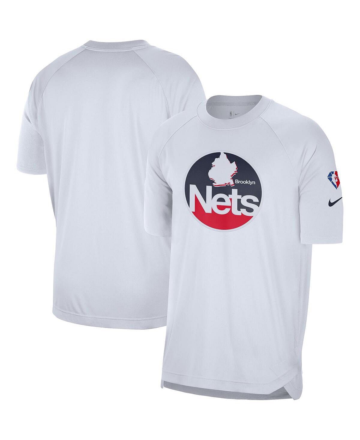 Мужская белая футболка brooklyn nets 2021/22 city edition pregame warm-up shooting футболка Nike, белый
