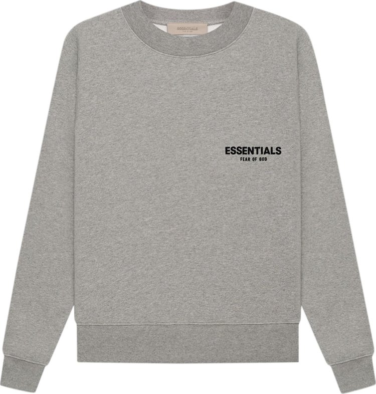 Толстовка Fear of God Essentials Crewneck 'Dark Oatmeal', серый - фото