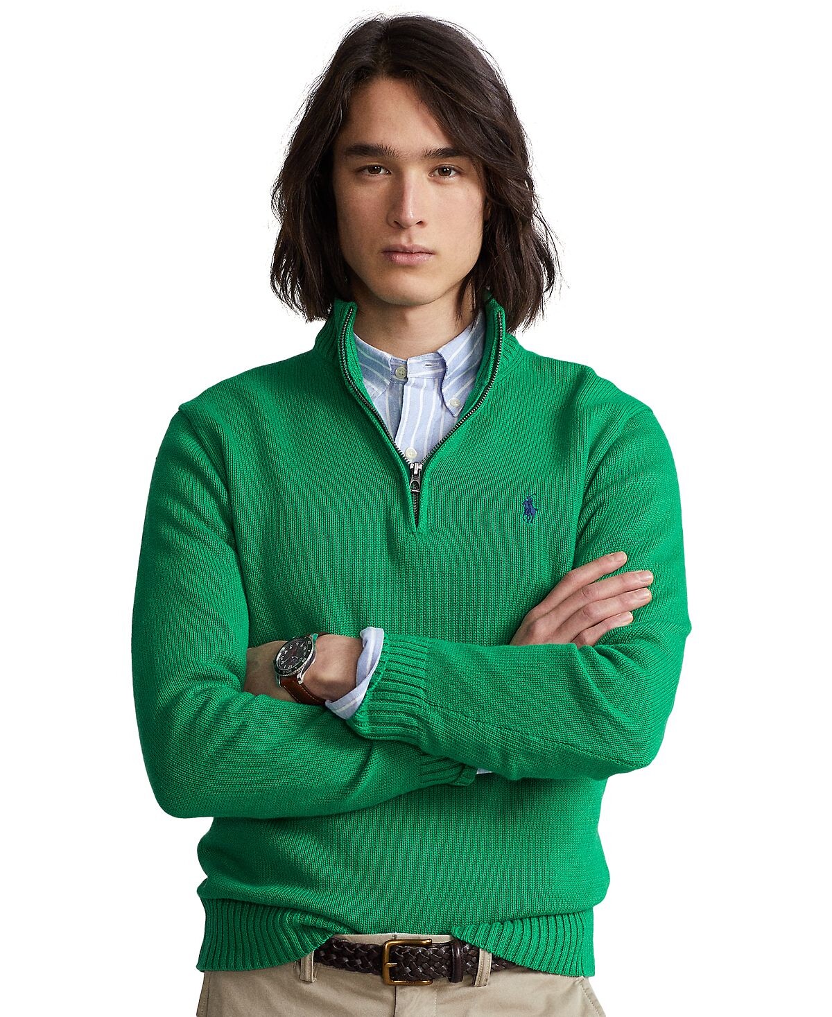 

Хлопковый свитер с молнией на четверть Polo Ralph Lauren, мульти