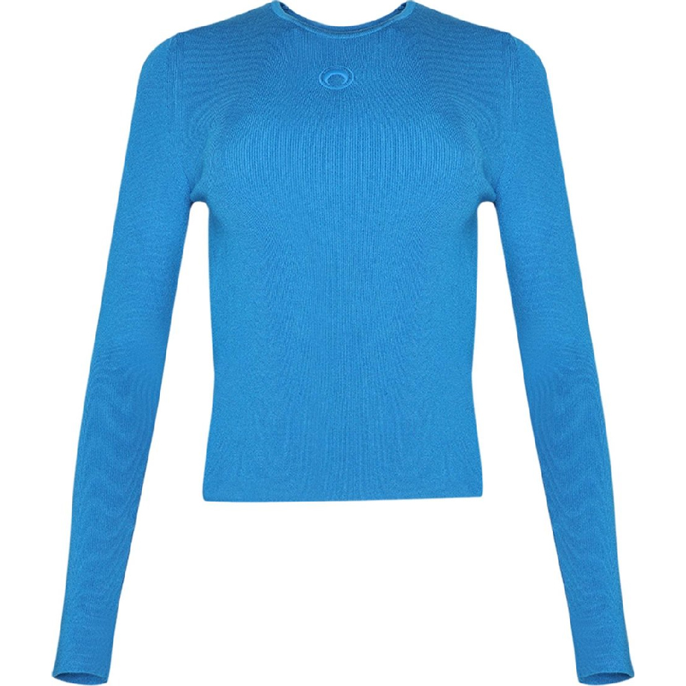 Пуловер Marine Serre Core Knit Open Back, голубой кофта brandit marine с длинным рукавом антрацитовый