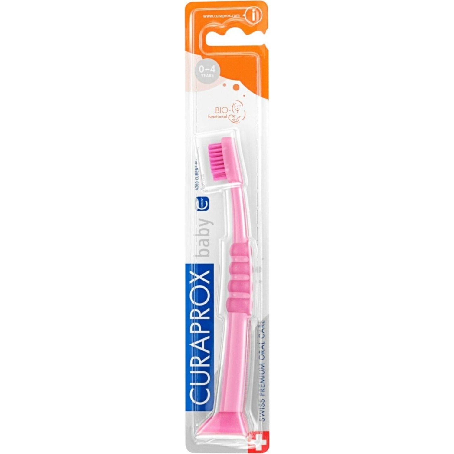 Зубная щетка Curaprox детская 4260, розовый baby toothbrush cartoon shape labor saving silicone detachable u type children toothbrush for home