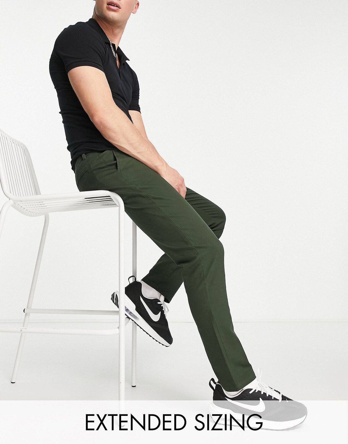 

Узкие брюки чинос цвета хаки ASOS DESIGN