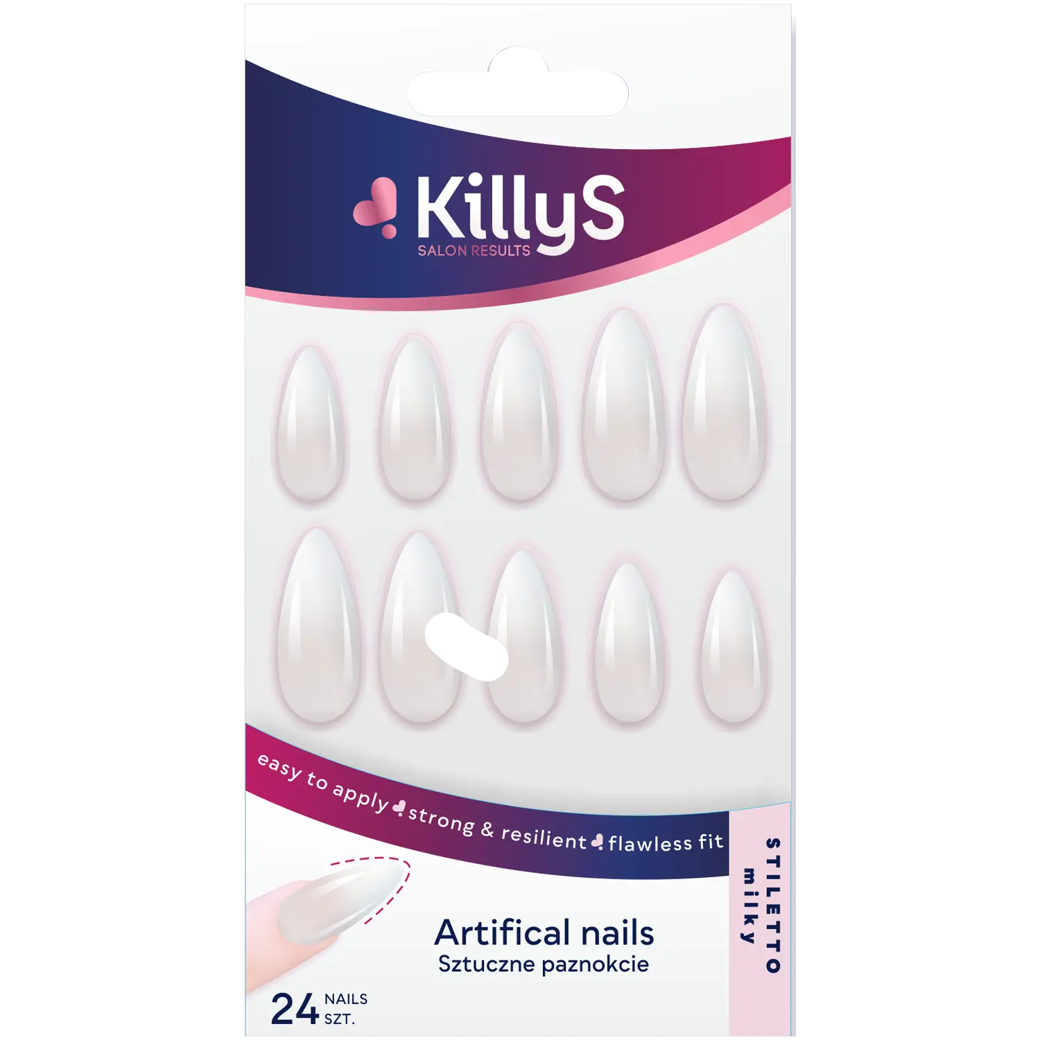 

Killys Stiletto искусственные молочные ногти, 1 упаковка