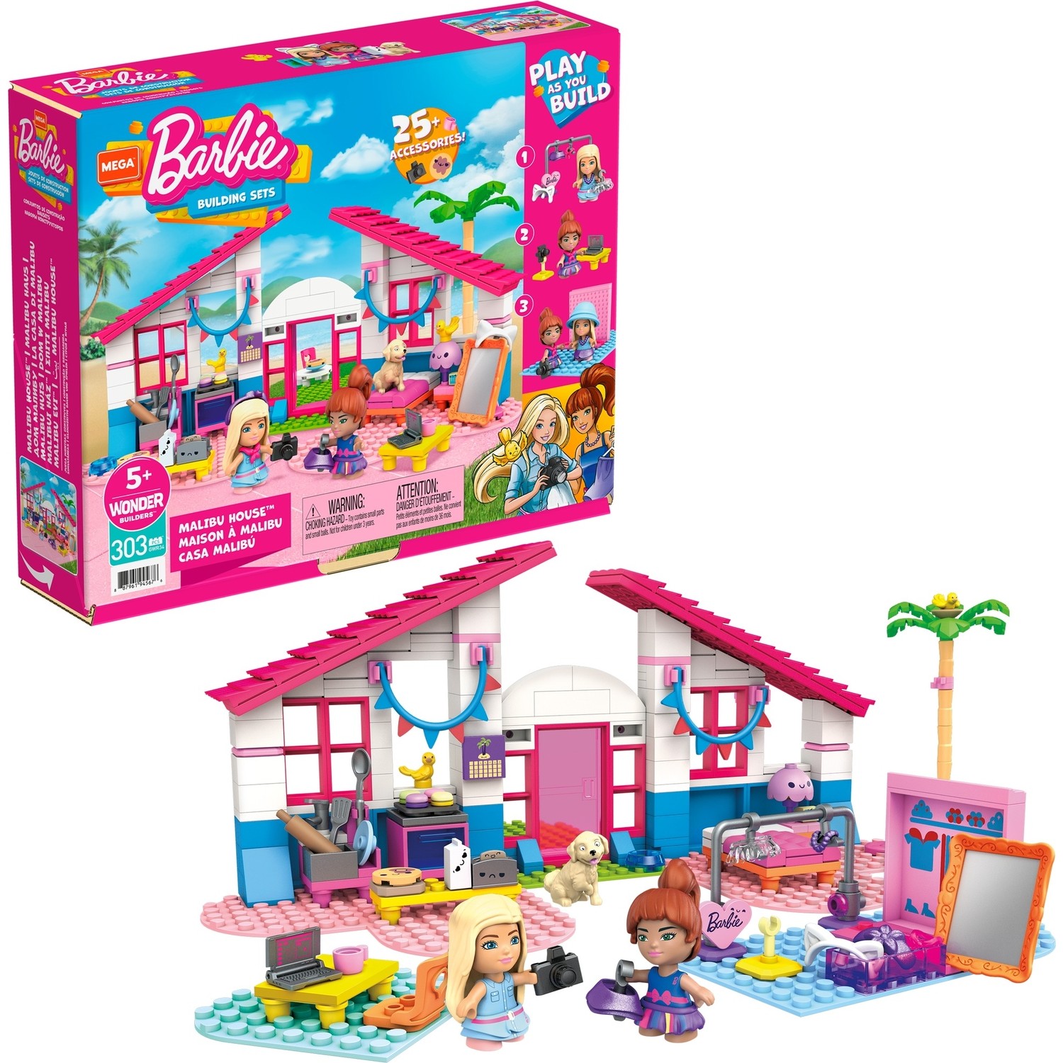 Дом Barbie Mega Construx в Малибу веселый дом джокера с трамплином