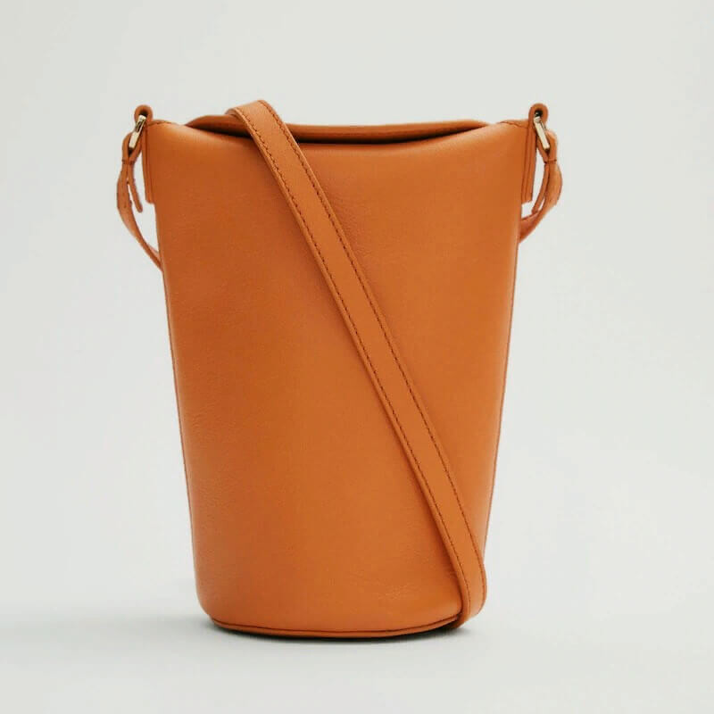 

Мини-сумка через плечо Massimo Dutti Vertical Nappa Leather, оранжевый