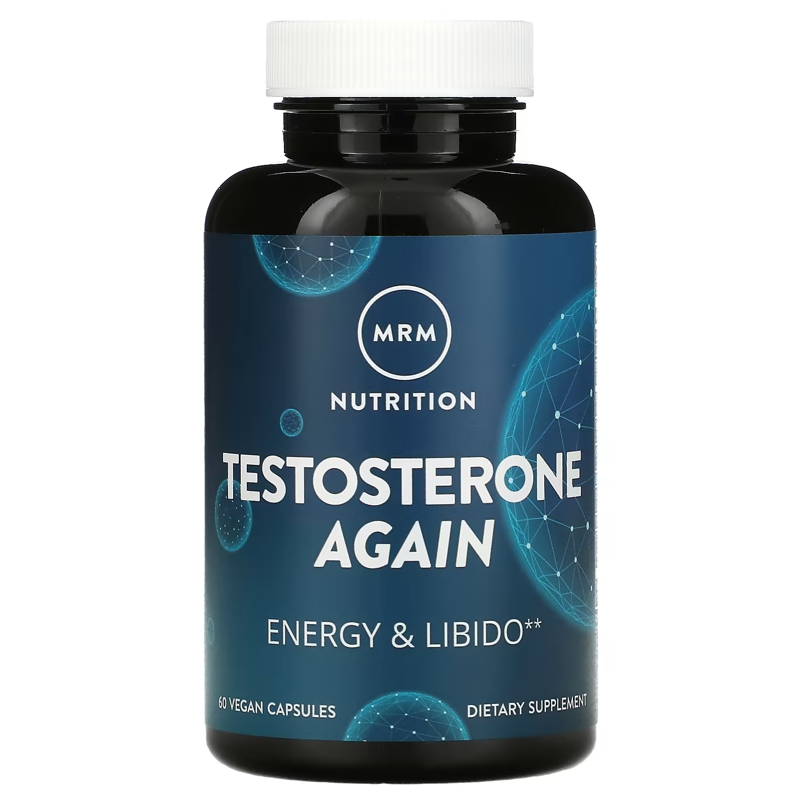 MRM Nutrition Testosterone Again энергия и либидо, 60 веганских капсул