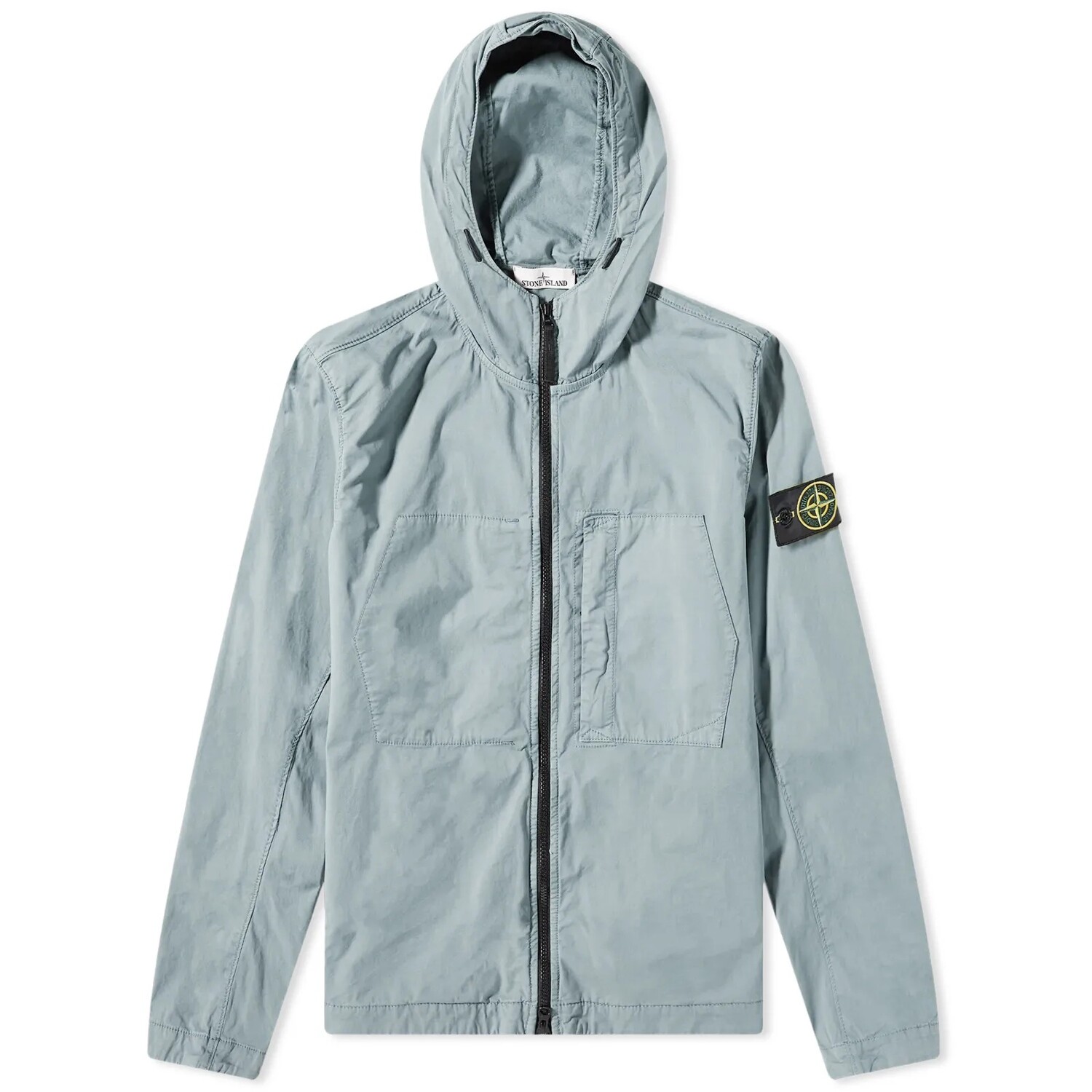 

Куртка Stone Island Supima Cotton Twill Stretch Hooded, светло-голубой, Синий