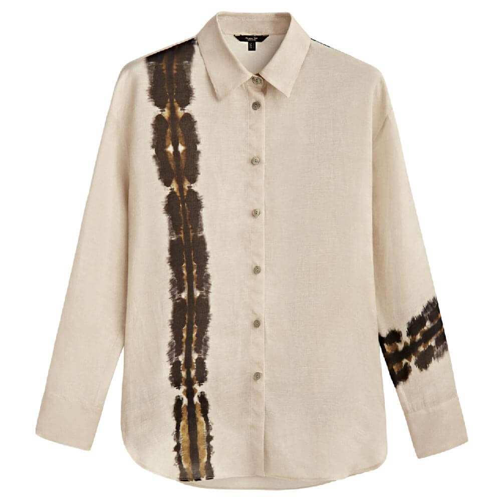 

Рубашка Massimo Dutti Tie-dye Detail, светло-бежевый/коричневый