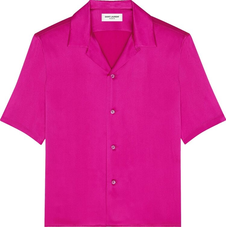 

Рубашка Saint Laurent Shark Collar Shirt 'Fuchsia', розовый