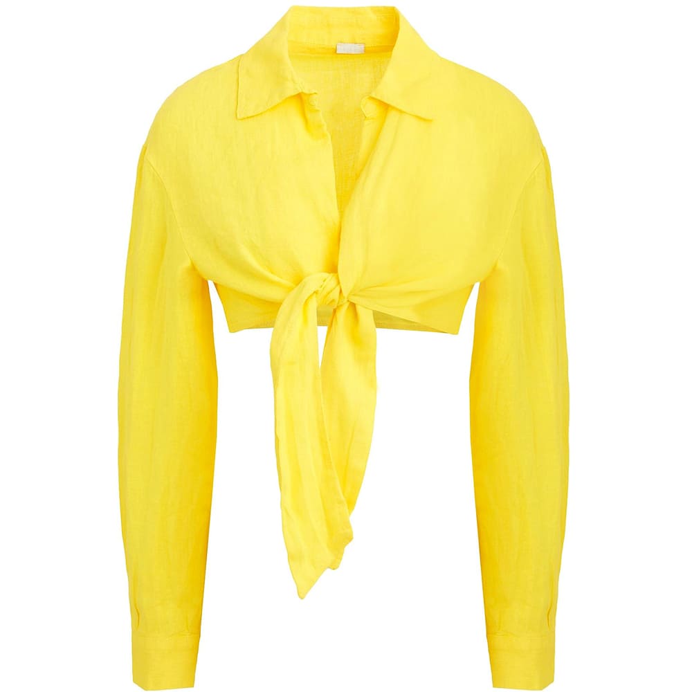 цена Блузка 8 By Yoox Linen Front Wrap, желтый