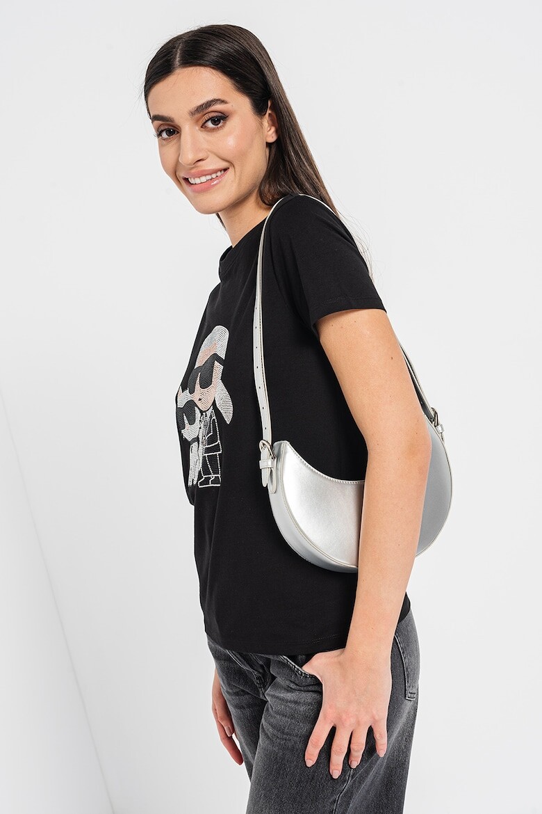 

Футболка из органического хлопка с декоративными камнями Karl Lagerfeld, черный