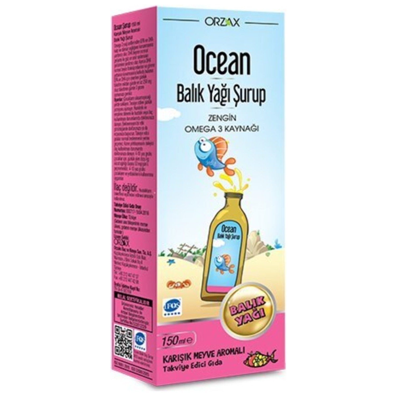 Сироп Омега-3 Ocean Mixed Fruit омега 3 orzax ocean plus 1200 мг 30 капсул