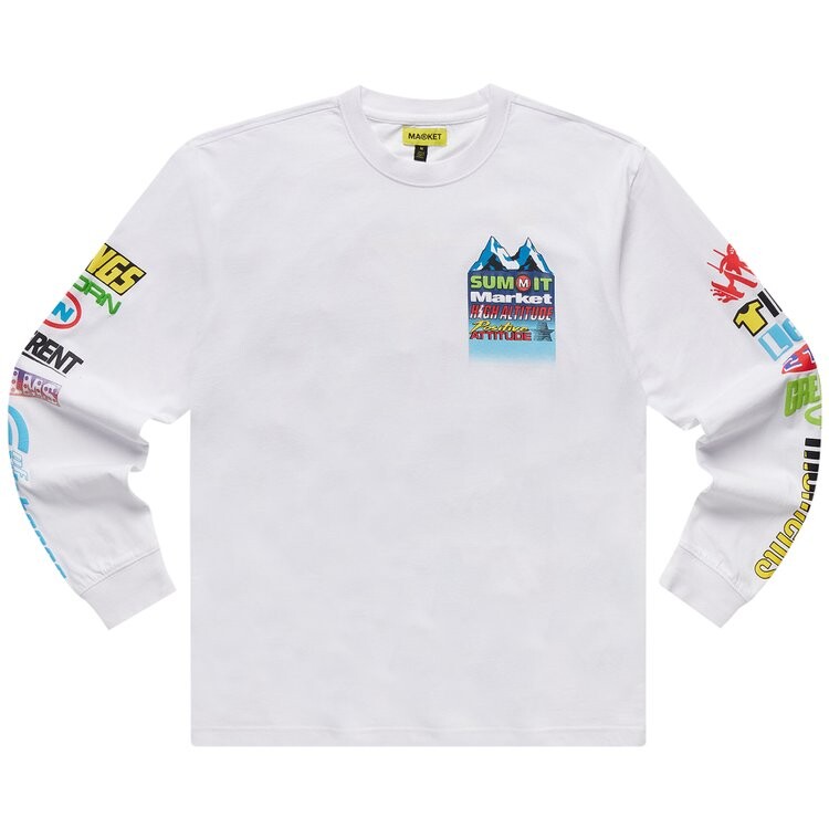 

Футболка Market Slopes Up Long-Sleeve T-Shirt 'White', белый