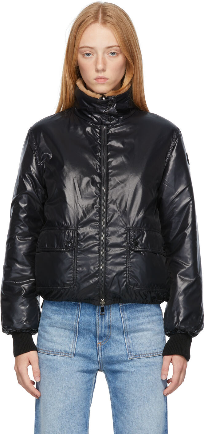 

Двусторонний черно-коричневый пуховик Adoxe Moncler
