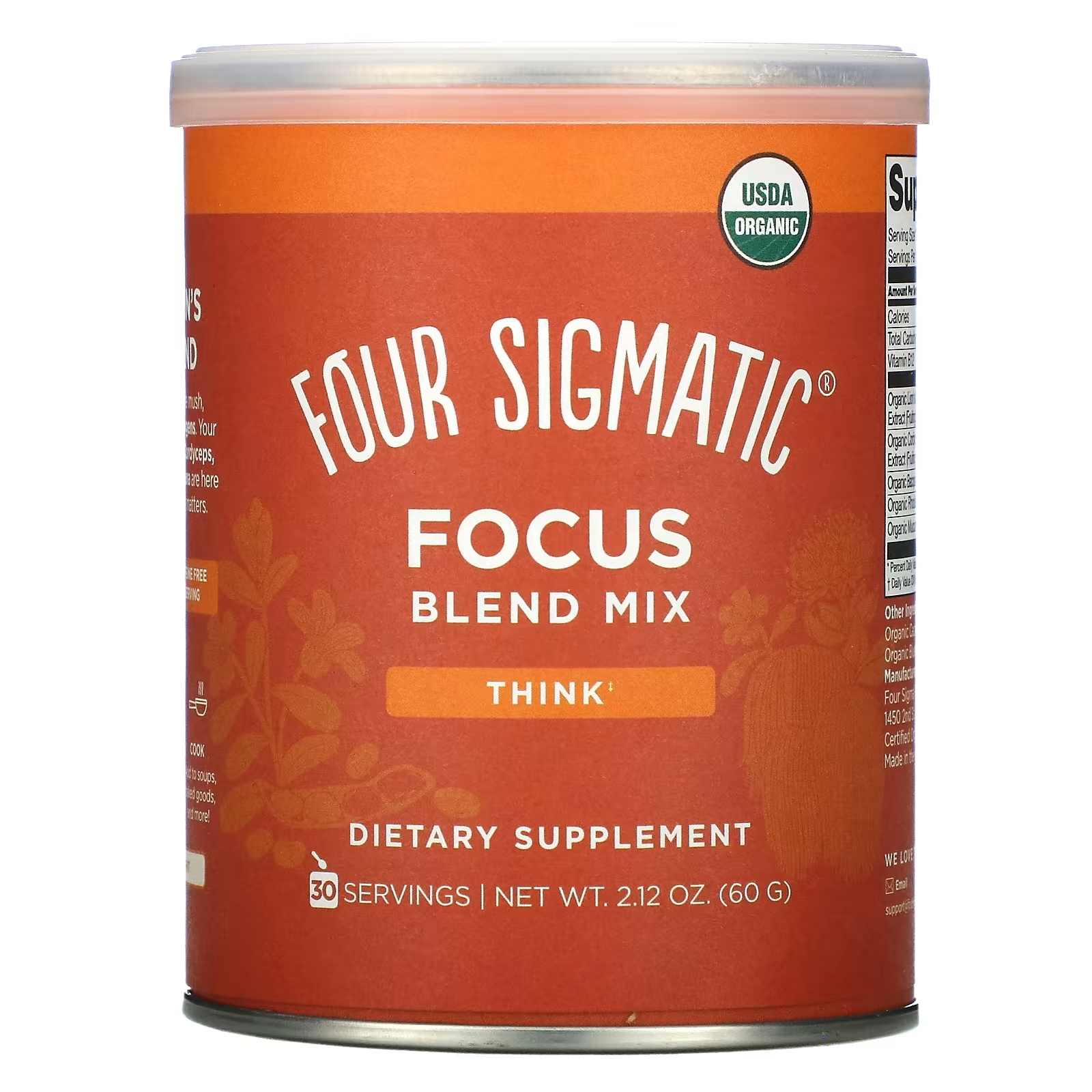 Пищевая Добавка Four Sigmatic Focus Blend Mix, 60 г four sigmatic смесь focus blend 2 12 унции 60 г